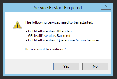 Confirmation that GFI services will restart