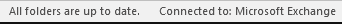 Outlook status bar showing All folders are up to date after mailbox synchronization