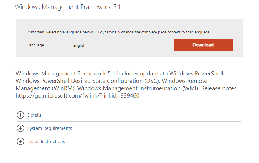 Windows Management Framework 5.1 Windows Management Framework 5.1