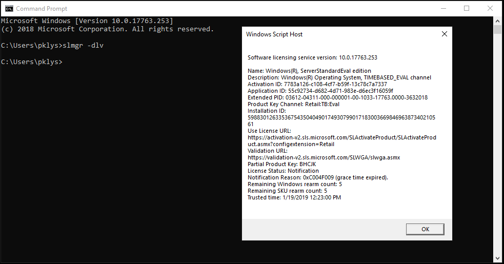 Windows 2019 - Windows License Expired Windows 2019 - Windows License Expired