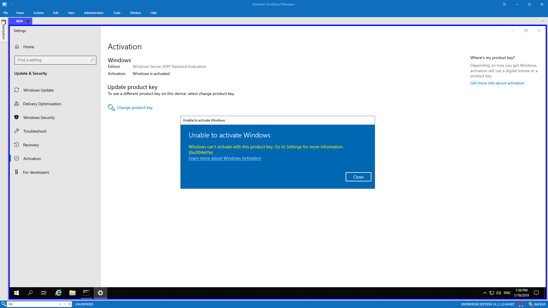 Windows 2019 - Windows License Expired Windows 2019 - Windows License Expired