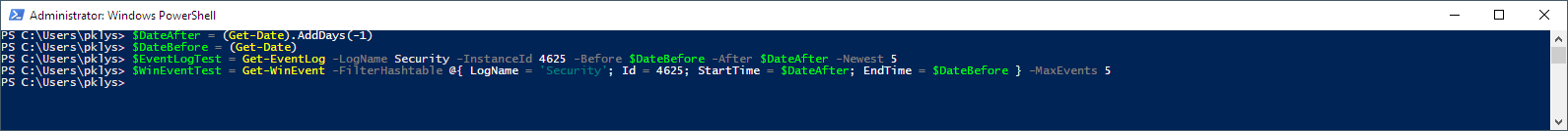 Get-WinEvent vs Get-EventLog Syntax Get-WinEvent vs Get-EventLog Syntax