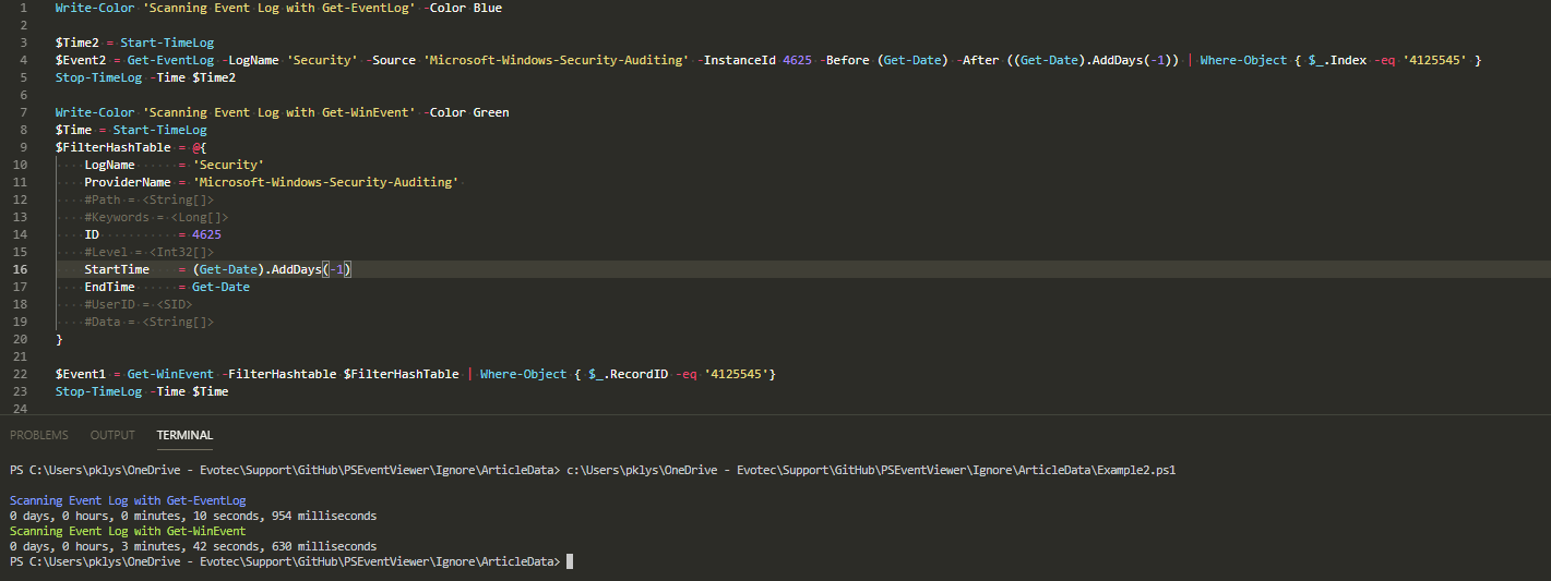 Get-WinEvent vs Get-EventLog speed comparision Get-WinEvent vs Get-EventLog speed comparision