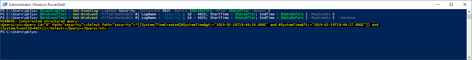 Get-WinEvent Verbose Output Get-WinEvent Verbose Output