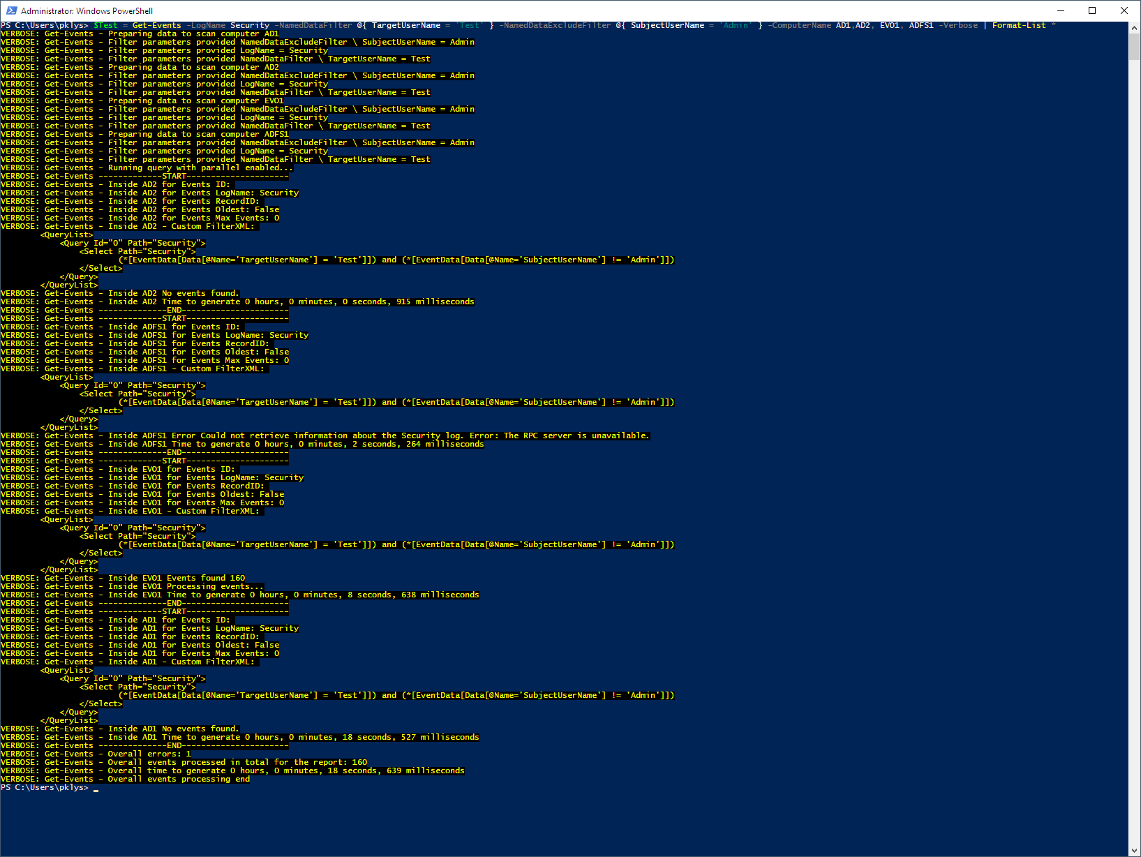 Get-Events Advanced Usage Get-Events Advanced Usage