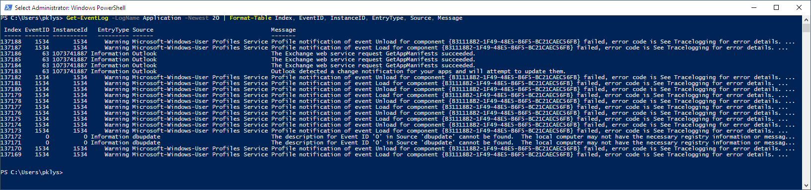 Get-EventLog InstanceID vs EventID Get-EventLog InstanceID vs EventID