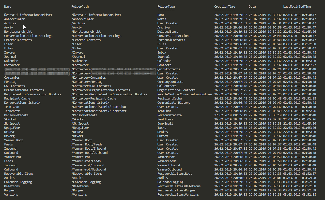 Get-MailboxFolderStatistics Get-MailboxFolderStatistics