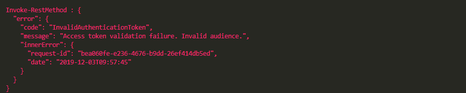 Microsoft Graph query failing with the InvalidAuthenticationToken error in PowerShell